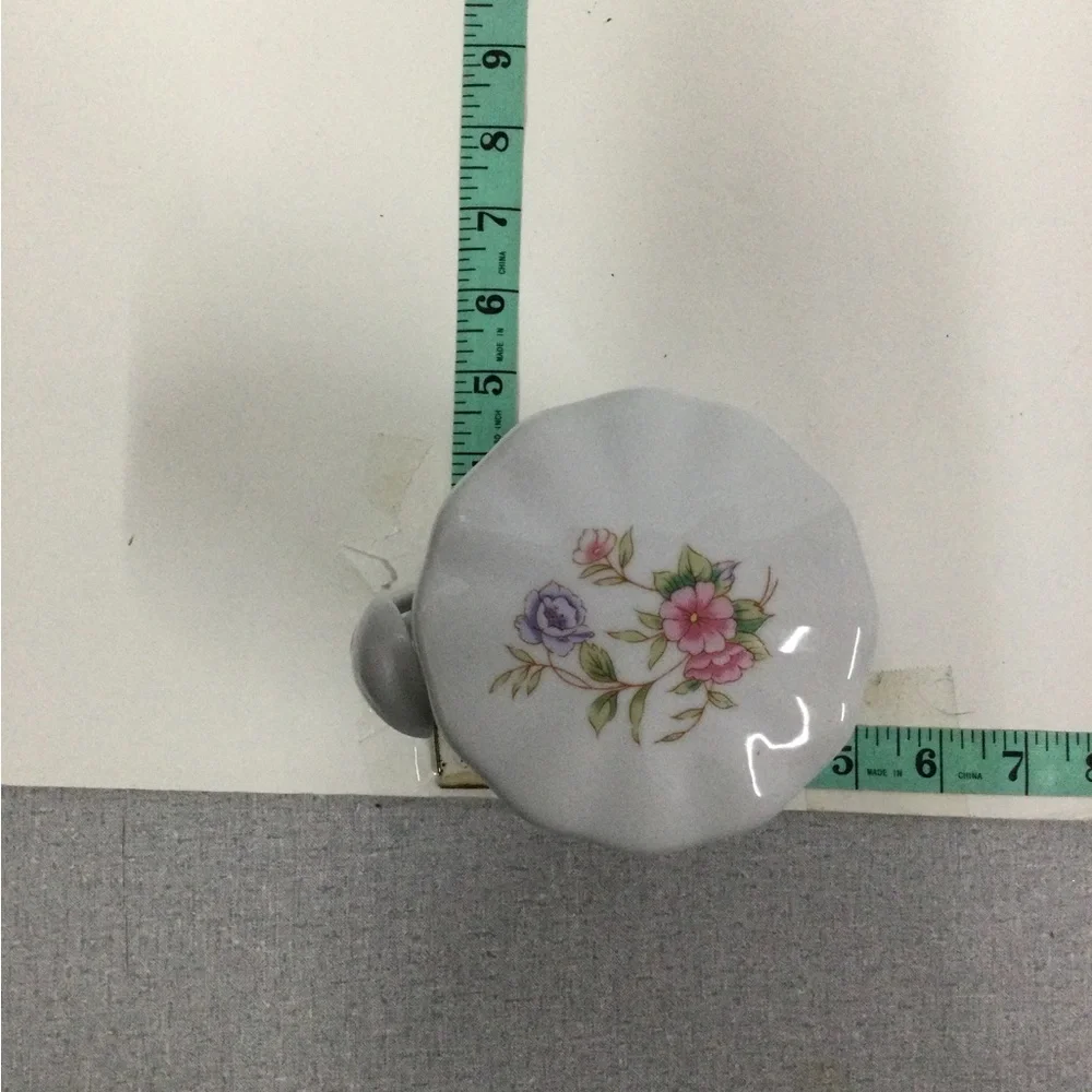 Floral canister 3 pc for bath salts with lid & spoon